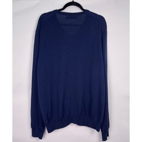 J.Crew 100% Merino Wool V-Neck Sweater Navy Blue Size XXL - Picture 2 of 7
